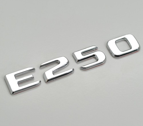 Silver chrome e250 car letter - silver,