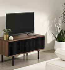 Made.com Zaragoza Compact TV Unit Walnut & Charcoal Black. Rrp £525 #8376