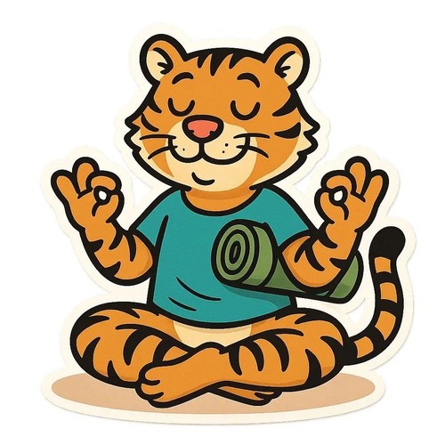 Sticker yoga tiger car - yoga,