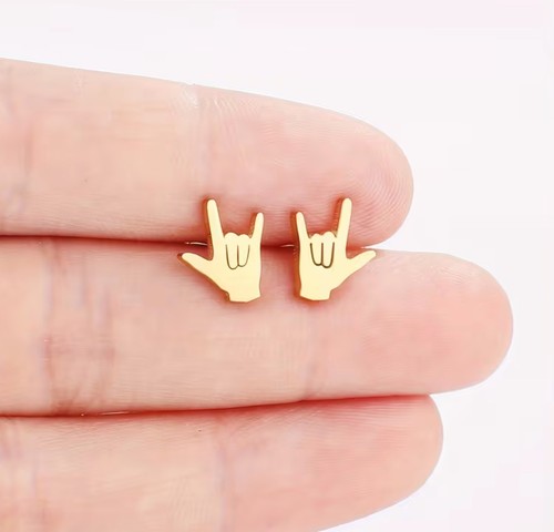 Rock hand devil horns - devil, stud