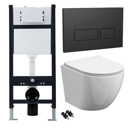 Rimless wall hung toilet pan - hung,
