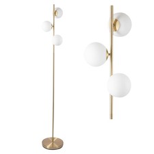 Modern Satin Brass Stem Floor