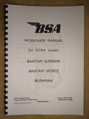 Bsa d14 bantam supreme - d14/4,