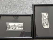 2 Artist Drawings Venice Italy