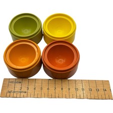 Vintage Tupperware Egg Cups Set of 4 Harvest Colours 798-5 1970s Retro Kitchen
