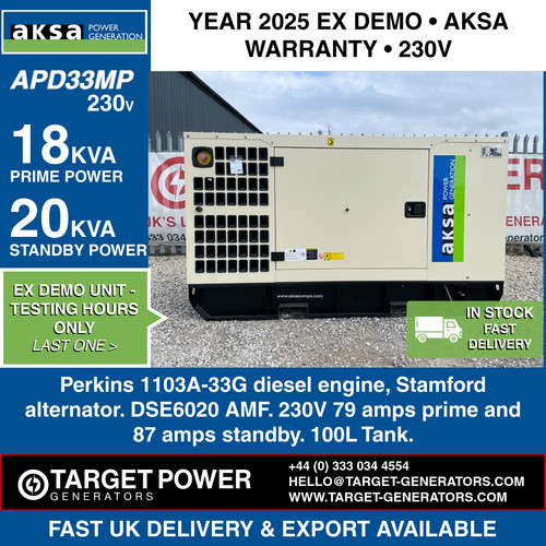 New 20kva 230v diesel - 20kva,