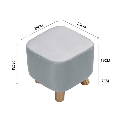 Leather velvet footstool - pu,