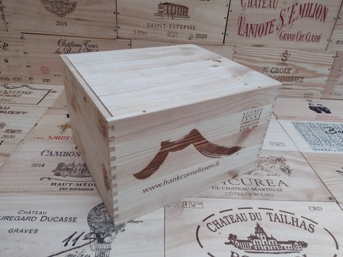 Wooden wine box crate with - wine,