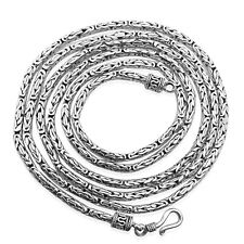 handmade 2.5 mm byzantine bali borobudur chain necklace in 925 sterling silver
