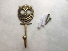 Antique Brass owl coat/key
