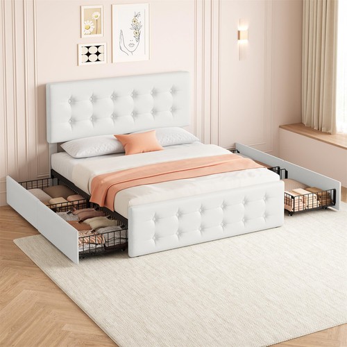 Queen bed frame with storage - frame, 4
