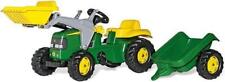 ROLLY JOHN DEERE KID RIDE ON TRACTOR WITH TRAILER AND SCOOP AGES 2.5-5