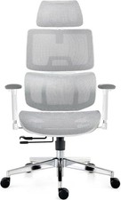 TONFARY Ergonomic Office Chair Grey/White Breathable High Back Adjustable Boxed 