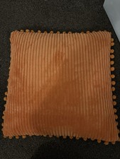 Orange Autumn Halloween Cord Bobble Hem Cushion Covers set of 4