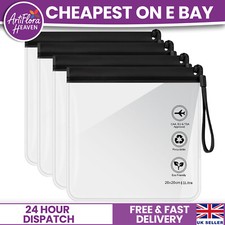CLEAR AIRPORT SECURITY LIQUID BAGS Plastic Seal HOLIDAY Travel HAND LUGGAGE