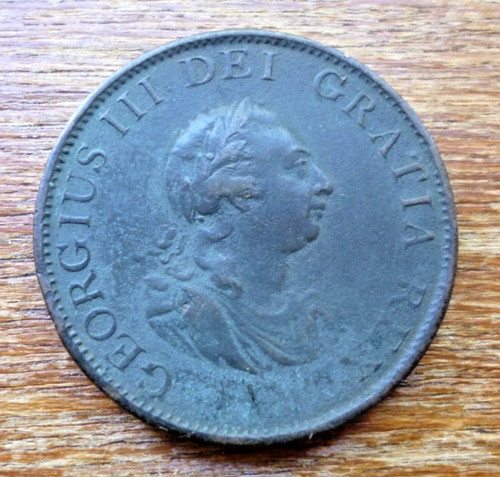 1799 half penny - 1799, coin.