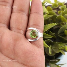 Round August Peridot Stone 925