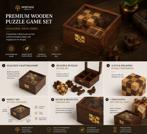Premium wooden brain teaser - premium,