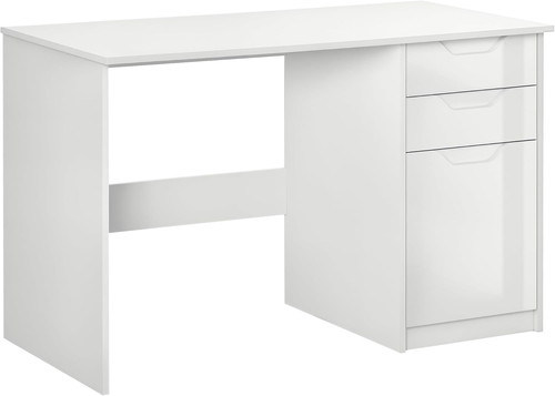High gloss white computer desk - high,
