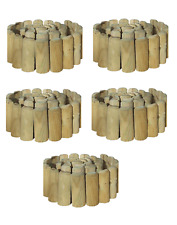X 5 Log Rolls Garden Wooden Grass Border Lawn Edging Wood Flower Edge 5.0 m long