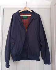 ORVIS Jacket Mens Medium Blue Harrington Tartan Lined Bomber Biker Retro