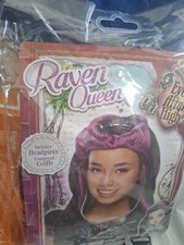 Girls Ever After High Raven Queen Wig Halloween Fancy Dress Costume Accessory