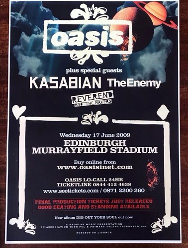 Oasis concert gig poster - oasis,