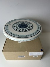 Denby Monsoon Home Pedestal Cake Stand  Tangier Blue & Green **New in Box**