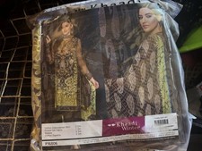 Unstitched original khaadi winter suit  brown with beautiful embroidery 