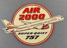 Air 2000 Airline Sticker Boeing 757 Label Vintage Original UK Charter Airline