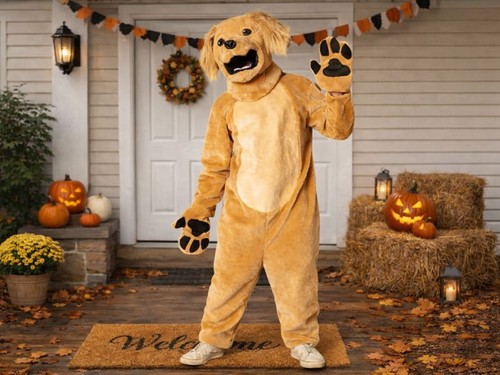 Adults brown dog jumpsuit - adults,