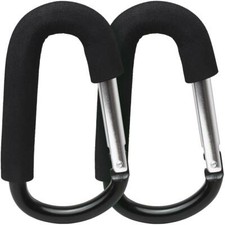 2x Carabiner Baby Buggy Clips