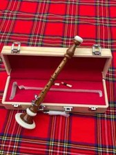 Musical Rosewood Brown Bombard Chanter + 2 Reeds With Hard Case