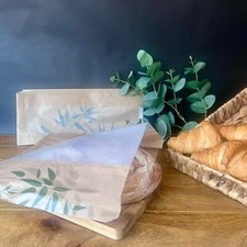 Large Compostable Window Bread Bags Waxed Kraft Greaseproof Paper Food Bakery
