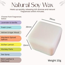 Soy Wax Melts Handmade Highly Scented Strong 10g Cubes Qty 10 Gift Boxed Vegan