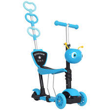 Kids Kick Scooter, Three-Wheel Walker w/ Removable Adjustable Seat, Blue