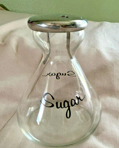 Vintage clear glass sugar - vintage,