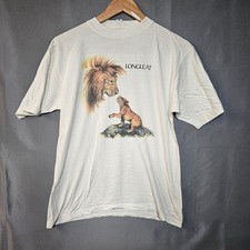 Longleat Men's T-Shirt White Lions Small Graphic Print Short Sleeve Crew Neck