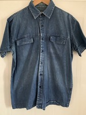Pre Loved Vintage Whispering Smith Mens Blue Denim Shirt Size Large
