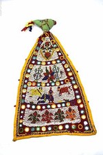 Vintage Kutch Heavy Beaded Wall Hanging Décor Rare Embroidery Work. i17-27