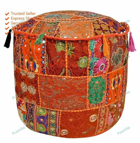 New indian floral pouf - pouf, ottoman
