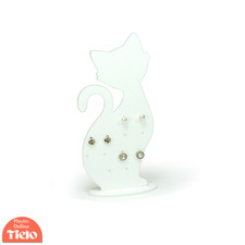Cat Earring Holder Display Stand Acrylic Stud Jewellery Rack Stocking Filler