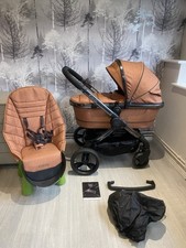 ICandy 🍑 Travel System 3 In 1  Stroller Black Terracotta Orange