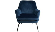 Habitat Celine Velvet Accent Chair - Blue