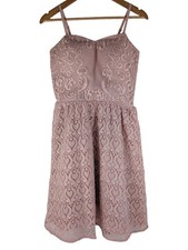 NEXT Pink Lace Dress, Fit & Flare A-line, Occasion, Removable Straps, Size 8