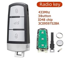 3 Button Car Key Fob 433Mhz ID48 Chip For VW Passat CC B6 B7 Magotan 3C0959752BA