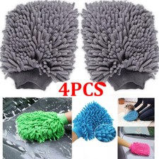 4PCS Large Heavy Duty Microfibre Car Wash Mitt Thick Noodle Soft Glove Cleaning