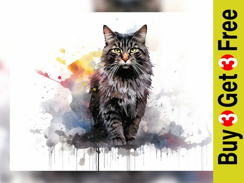 Majestic grey maine coon - grey, 5"x7"