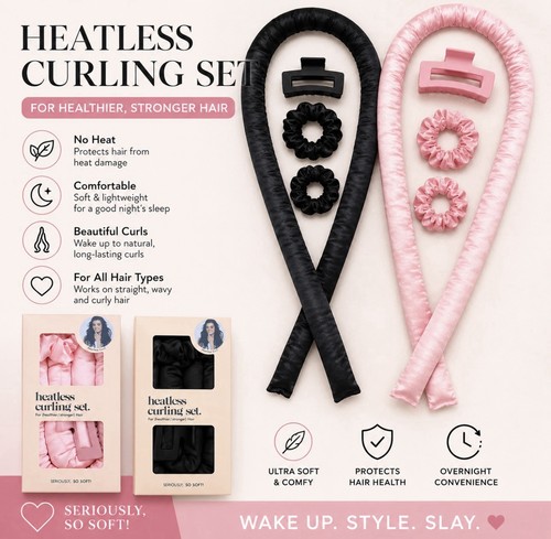 Heatless satin curlers set - heatless,