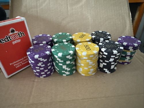 Clay poker chips - 154no., 12g